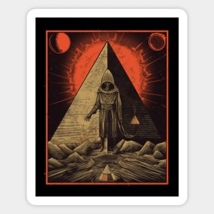 Dark Esoteric Egyptian Pyramid Mystic Art - Enigmatic Magnet